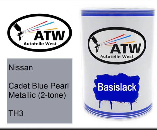 Nissan, Cadet Blue Pearl Metallic (2-tone), TH3: 500ml Lackdose, von ATW Autoteile West.